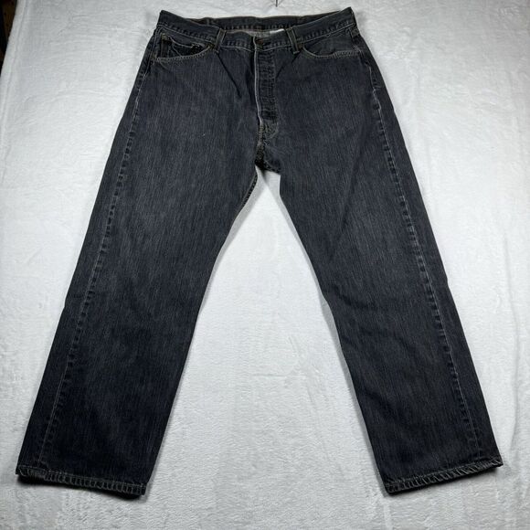 Levi's Other - Levis 501xx Jeans 40x32 Straight Leg Button Fly Mens Black Denim (36X28)